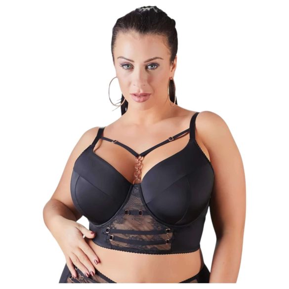 Cottelli Plus Size - sutiã rendado com alças (preto)