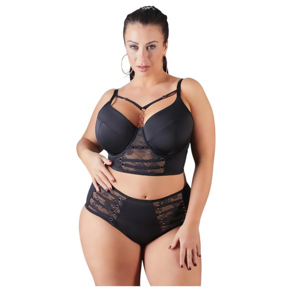 Cottelli Plus Size - sutiã rendado com alças (preto)