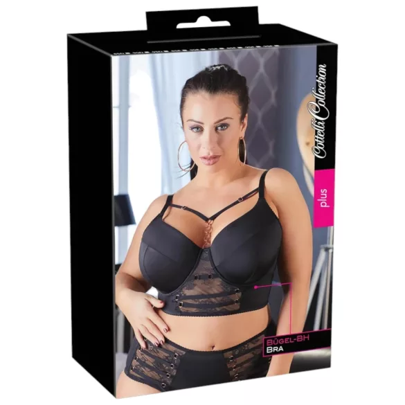 Cottelli Plus Size - sutiã rendado com alças (preto) - 85E