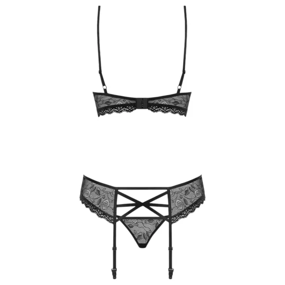Obsessive - lingerie set com strass - preto