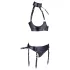 Cottelli Bondage - conjunto lingerie brilho com algemas - preto - L