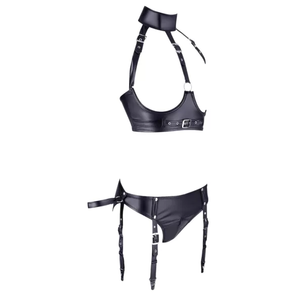 Cottelli Bondage - conjunto lingerie brilho com algemas - preto - XL