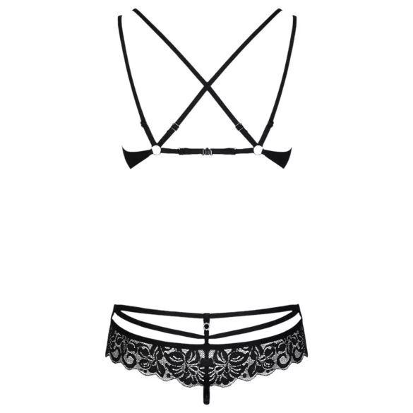 Obsessive - conjunto lingerie renda floral - preto