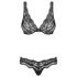 Obsessive Luvae - conjunto de lingerie com strass floral - preto
