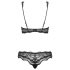 Obsessive Luvae - conjunto de lingerie com strass floral - preto