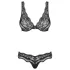 Obsessive Luvae - conjunto de lingerie com strass floral - preto - L/XL