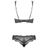 Obsessive Luvae - conjunto de lingerie com strass floral - preto - L/XL