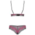 Obsessive Tulia - conjunto lingerie rendada - preto e rosa - L/XL