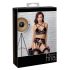 Abierta Fina - trio de lingerie rendada (preto)
