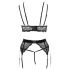 Abierta Fina - conjunto lingerie rendada - preto - L