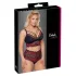 Cottelli Curvies - conjunto de lingerie rendada floral (preto)