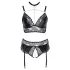 Cottelli Curves - conjunto lingerie brilho - preto
