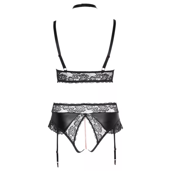 Cottelli Curves - conjunto lingerie brilho - preto