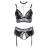 Cottelli Curves - conjunto lingerie brilho - preto - 3XL
