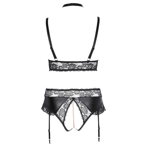 Cottelli Curves - conjunto lingerie brilho - preto - 3XL