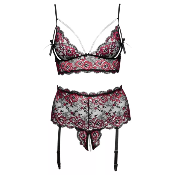Cottelli Curves - conjunto floral aberto (preto)