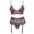 Cottelli Curves - conjunto floral aberto (preto)