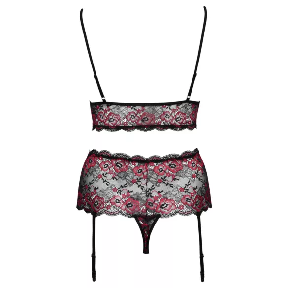 Cottelli Curves - conjunto floral aberto (preto)
