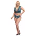 Cottelli Curves - conjunto de lingerie rendada com espartilho (azul)