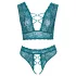 Cottelli Curves - conjunto de lingerie rendada com espartilho (azul) - 2XL