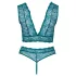 Cottelli Curves - conjunto de lingerie rendada com espartilho (azul) - 2XL