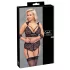 Cottelli Bondage Plus Size - conjunto de sutiã rendado (preto) - 3XL
