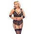 Cottelli Bondage Plus Size - conjunto de sutiã rendado (preto) - 3XL