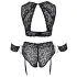 Cottelli Bondage Plus Size - conjunto de sutiã rendado (preto) - 3XL