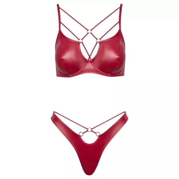 Cottelli Party - conjunto de sutiã brilho efeito vinil - vermelho - 80B/M