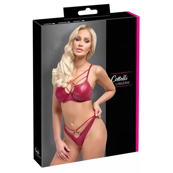 Cottelli Party - conjunto de sutiã brilho efeito vinil - vermelho - 85B/L