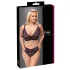 Cottelli Plus Size - conjunto de sutiã transparente c/ padrão (roxo) - 2XL