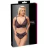 Cottelli Plus Size - conjunto de sutiã transparente c/ padrão (roxo) - 2XL