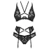 Obsessive Alessya - conjunto de lingerie rendada (preto)