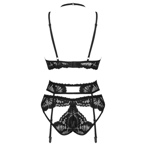 Obsessive Alessya - conjunto de lingerie rendada (preto)