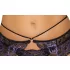 Cottelli - Conjunto de lingerie rendado 3 peças (preto-violeta) - L