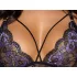 Cottelli - Conjunto de lingerie rendado 3 peças (preto-violeta) - XL