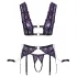 Cottelli Bondage - conjunto de lingerie e algemas (preto-roxo)