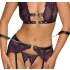 Cottelli Bondage - conjunto de lingerie e algemas (preto-roxo) - M