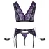 Cottelli Bondage - conjunto de lingerie e algemas (preto-roxo) - M