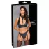 Cottelli Bondage - conjunto de sutiã brilhante com algemas (preto) - M