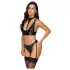 Cottelli Bondage - conjunto de sutiã brilhante com algemas (preto) - M