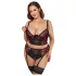 Cottelli Plus Size - conjunto de soutien ajustável (vermelho) - 90C/XL