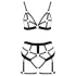 Cottelli - conjunto harness corporal 2 peças - preto - L