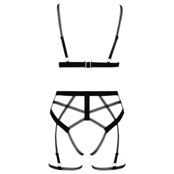 Cottelli - conjunto harness corporal 2 peças - preto - L