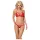 Obsessive - Conjunto de lingerie com sutiã rendado com tiras - vermelho