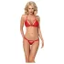 Obsessive - Conjunto de lingerie com sutiã rendado com tiras - vermelho