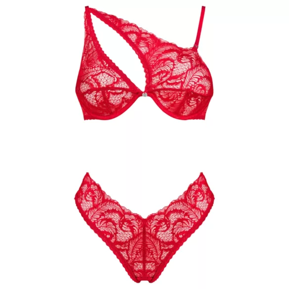 Obsessive Atenica - conjunto de lingerie com alças cruzadas (vermelho) - M/L