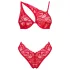 Obsessive Atenica - conjunto de lingerie com alças cruzadas (vermelho)