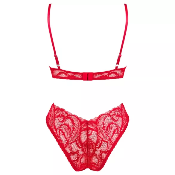 Obsessive Atenica - conjunto de lingerie com alças cruzadas (vermelho)