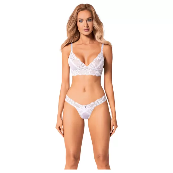 Obsessive - conjunto lingerie rendado - soutien e calcinha - branco - M/L